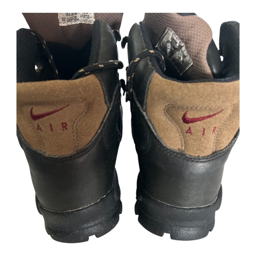 Nike Black Leather Hiking Booties with Maroon Accent - Picture 3 of 11